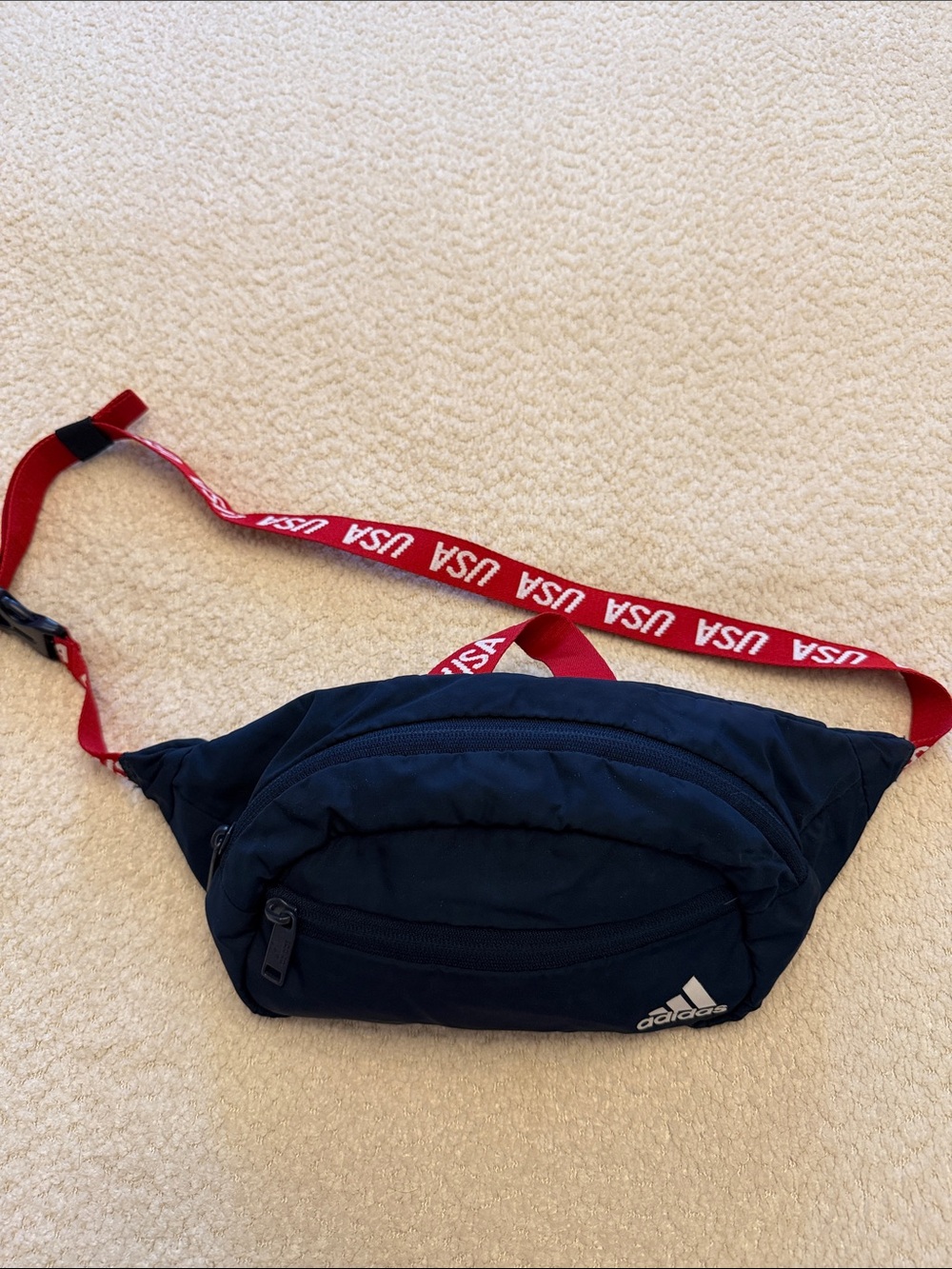 adidas Core Crossbody Fanny Pack Navy Blue USA Strap - USA Volleyball - UNISEX